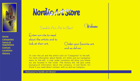 Nordic Art Store webbplats